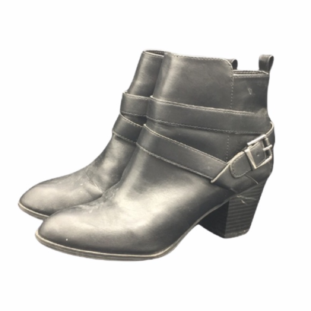 Express Heel Ankle Boots Cross Strap Buckle Boot